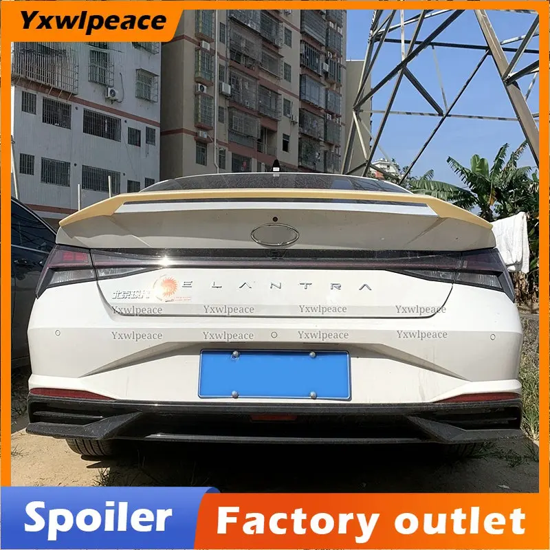 

For Hyundai Elantra Avante CN7 2020 2021 2022 Spoiler ABS Plastic Material Primer Color Rear Trunk Lip Spoiler Car Styling