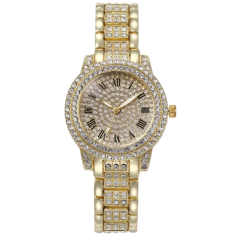 Top Luxury Diamond Watch For Women Elegant Brand Quartz Steel Bracelet Watches Ladies Zircon Crystal Fashion Wristwatch Clock