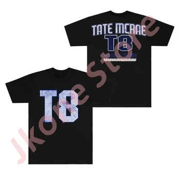 Tate McRae T8 Logo Merch T-shirts Think Later World Tour Zomer Dames Heren Mode Casual T-shirt met korte mouwen