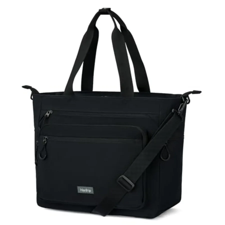 HanTrip Travel Tote Bags for Women Extra Large Canvas Laptop Tote Bag with Zipper Pockets Luggage Sleeve