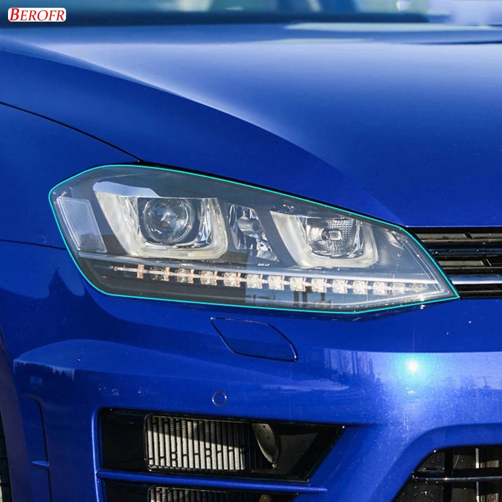 For Volkswagen VW Golf 7 MK7 2012-2019 Accessories Car Headlight Tint Black Protective Film Taillight Transparent TPU Sticker view 2