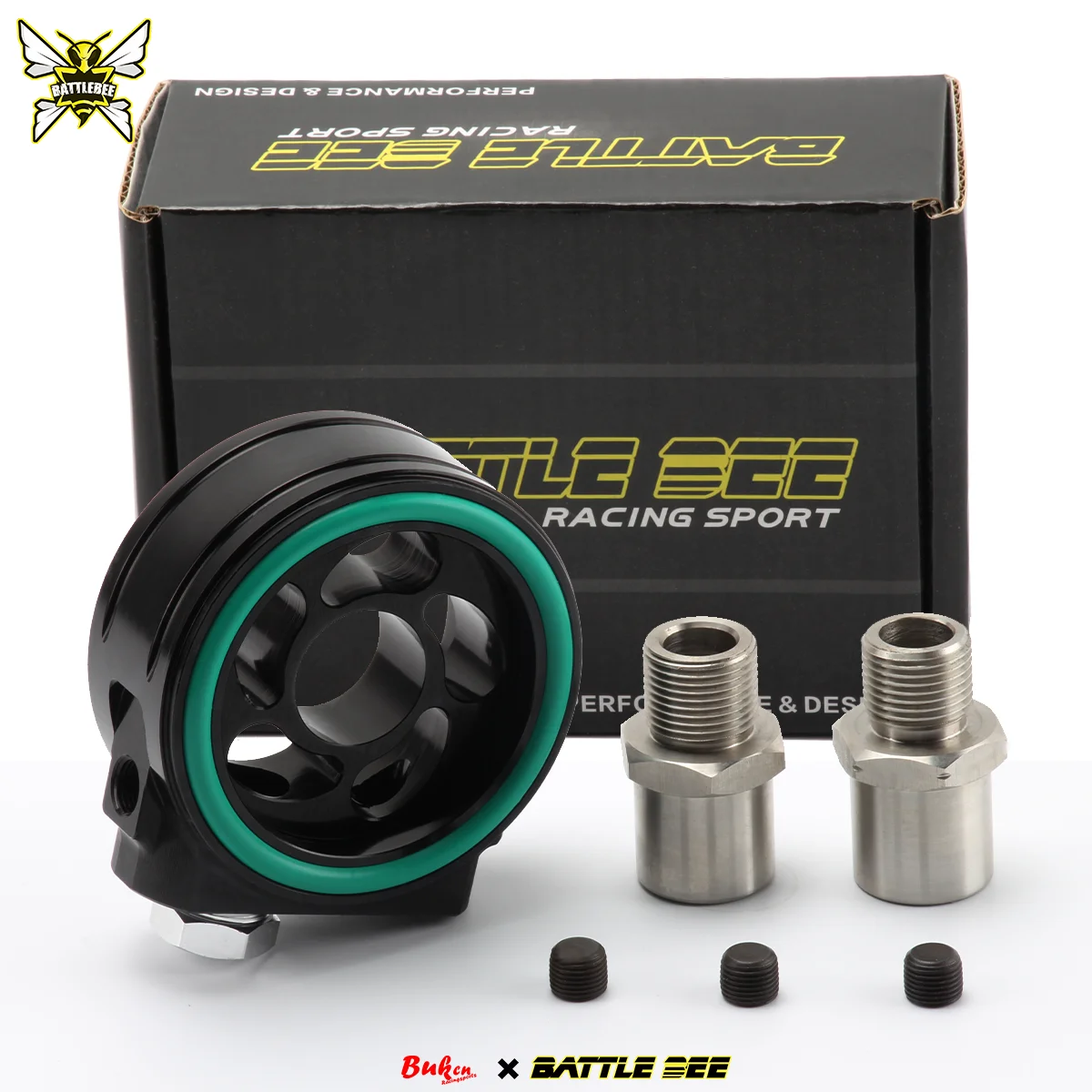 -BB-UOA-005 Universal 80MM Big T Oil Sandwich Plate Oil Cooler Adapter Oil Pressure Temp Gauge Port M20x1.5 3/4
