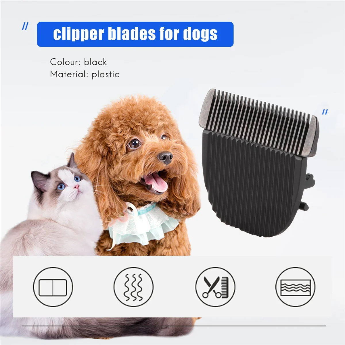 Noir en Céramique Titane Couteau Pet Chien Cheveux Tondeuse Lame Clipper pour crevettes P3 P6 P9 l\'s ZP-295 ZP-293 4