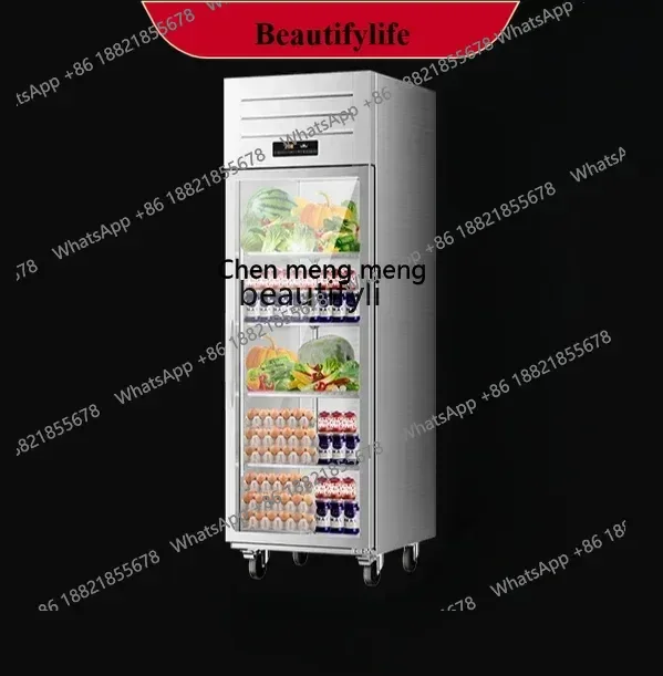 X ss 8617 Vitrina refrigerada Puerta de vidrio Congelador Vitrina de bebidas Refrigera de mantenimiento fresco de frutas y verduras
