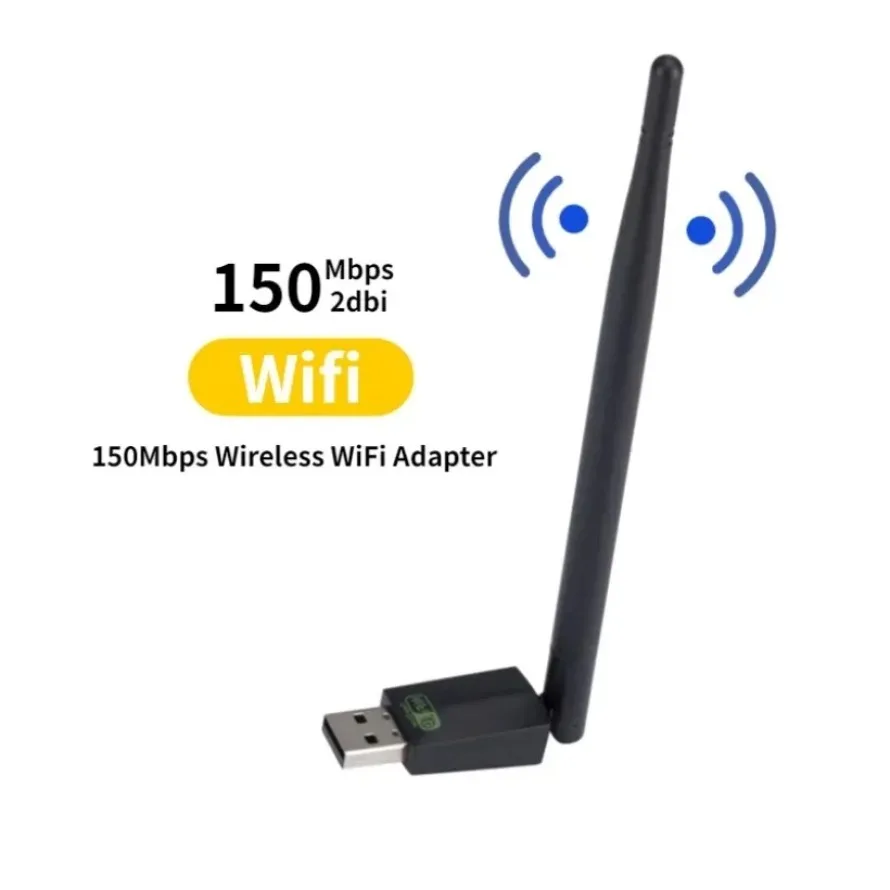 USB WiFi Adapter 150Mbps การ์ดเครือข่ายไร้สาย Dongle 2.4GHz 802.11N เสาอากาศรับสัญญาณสําหรับ PC แล็ปท็อป Windows Driver ฟรี