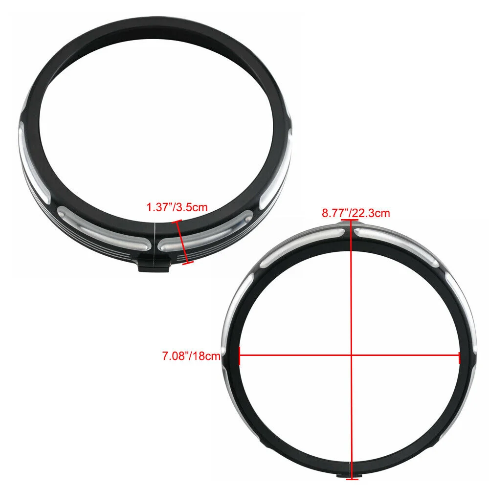 Motorcycle 7'' Burst Headlight Headlamp Trim Ring Bezel Decorate Cover For Harley Touring Electra Street Glide Ultra Classic