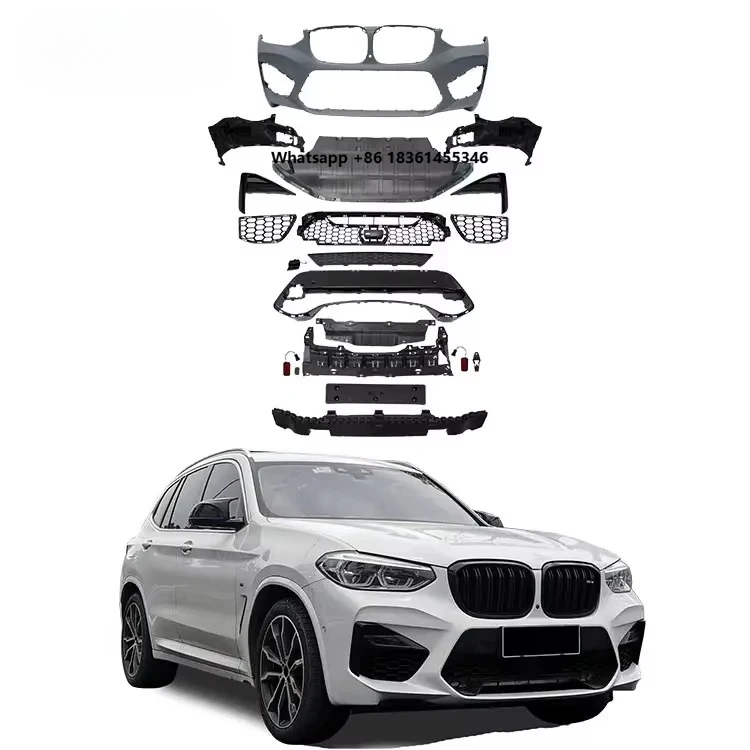 

X3 G01 G08 2018-2021 upgraded to X3M-style body kit front and rear bumpers side skirt eyebrow exhaust