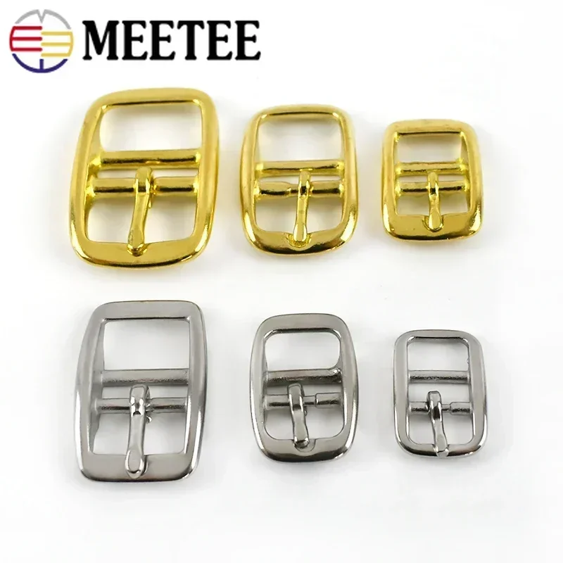 2/5Pcs 13-26mm Stainless Steel Pure Copper Belt Buckle Metal Pin Buckles Bags Strap Adjustment Hook DIY Decor Sliders Accessory