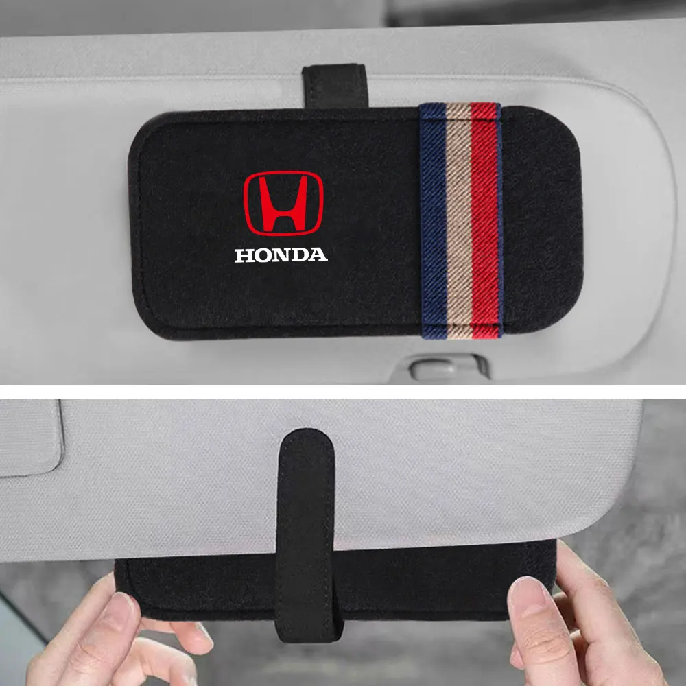 Car Sunglasses Organizer Bag Eyeglass Holder Glasses Storage Clip For Honda Civic Hrv City Jazz Accord CR-Z VTEC Vezel Insight