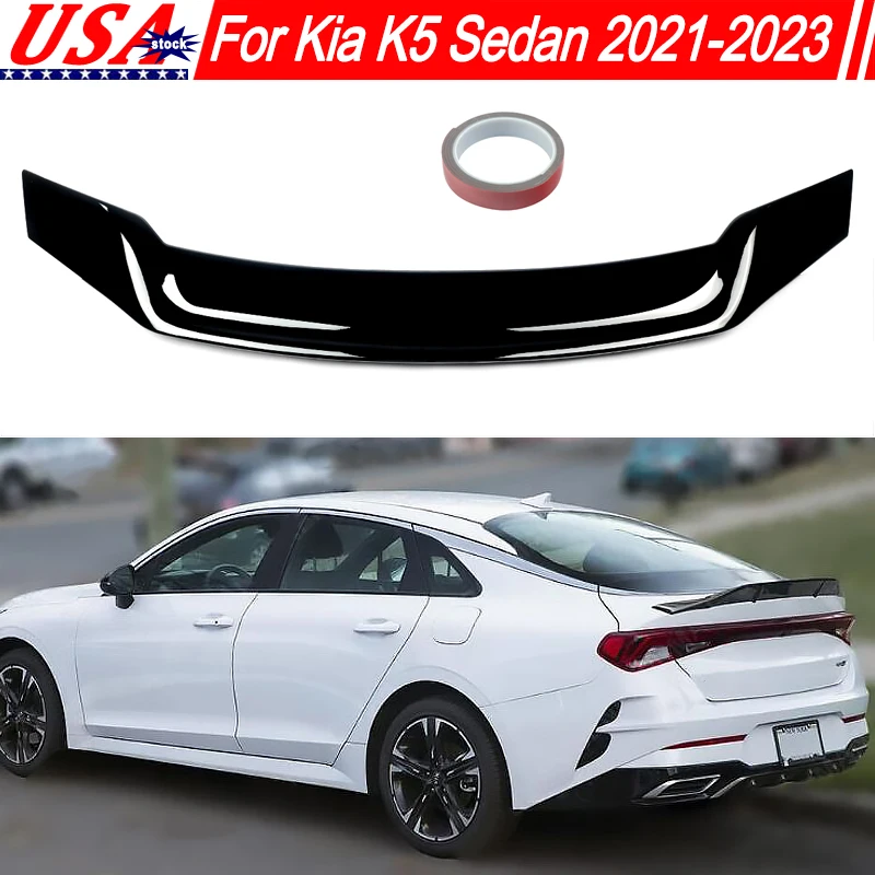 

Задний спойлер-«утиный хвост» для KIA K5 LX LXS GT EX 2021-2023 (5-е поколение), в стиле RT, глянцевый черный, под карбон