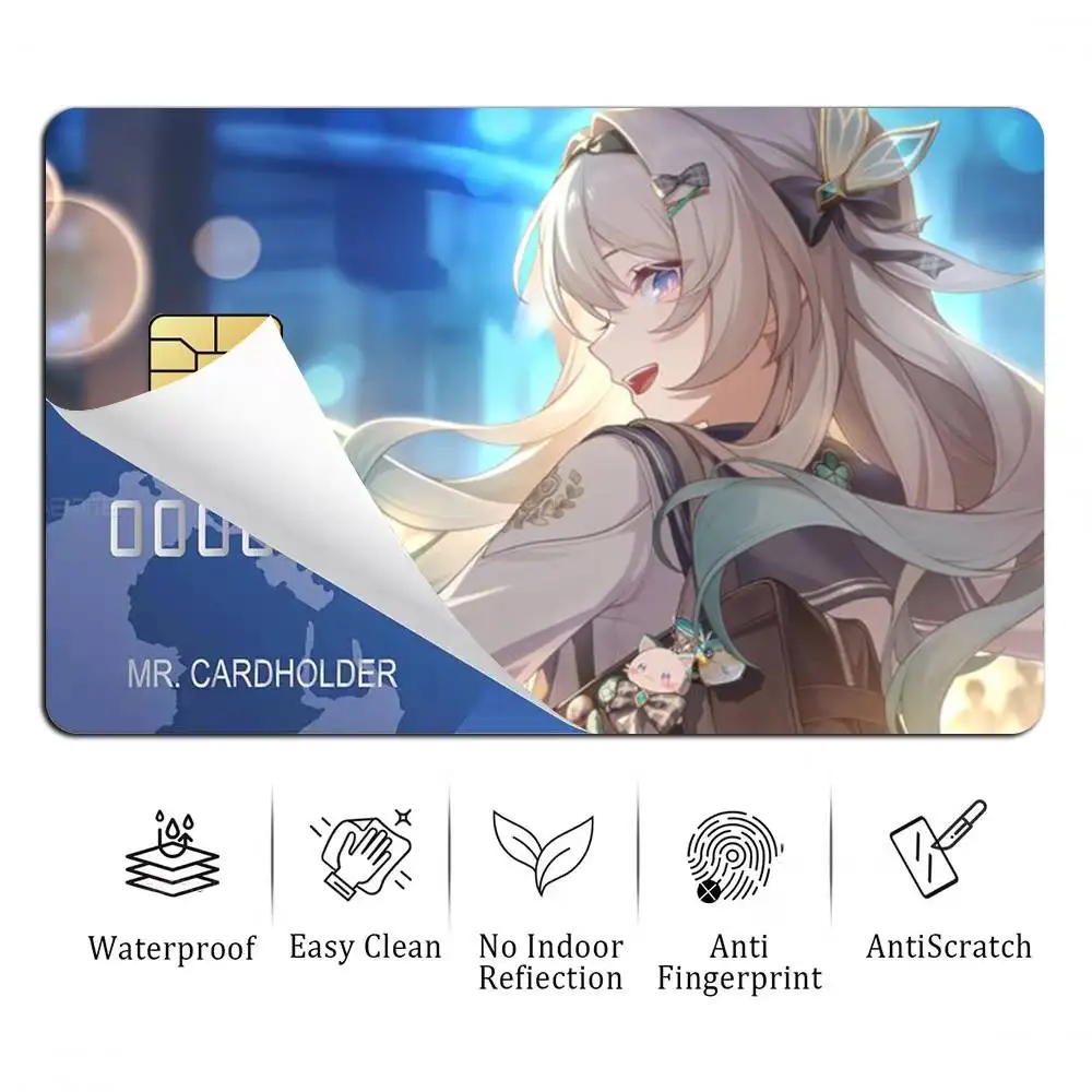 SAM-bot F-Firefly-chan Game HSR Card Stickers for Bank Access Protective Waterproof Film Cover Sticker Gift