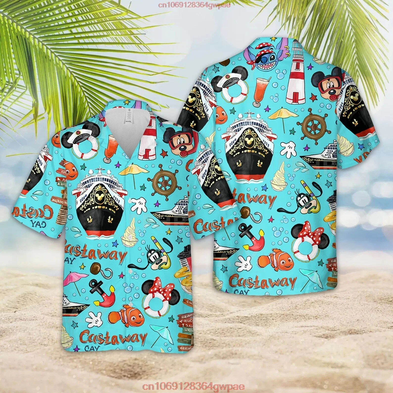 Disney Cruise Hawaiian Shirt Men's Button Up Shirt Mickey Cruise Hawaiian Shirt Disneyland Mickey and Friends Hawaiian Shirt