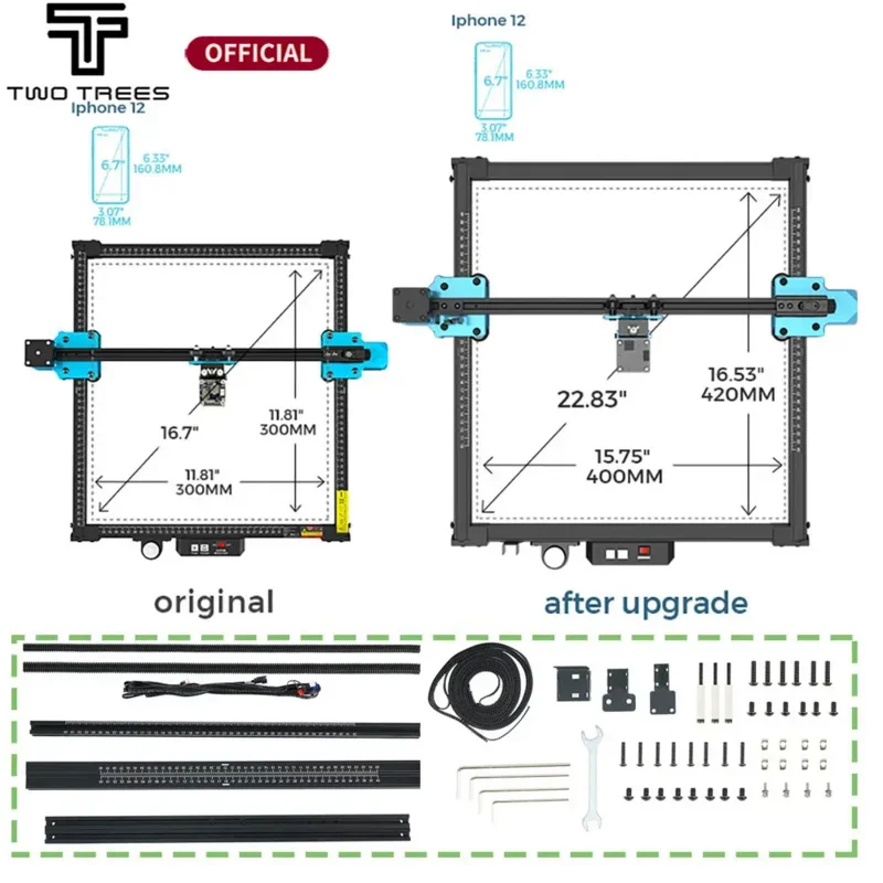 Fai da te Desktop incisione Laser profilo in alluminio telaio 600x600mm Kit di aggiornamento incisore per TTS-25 TTS-55 TTS-10 parti CNC