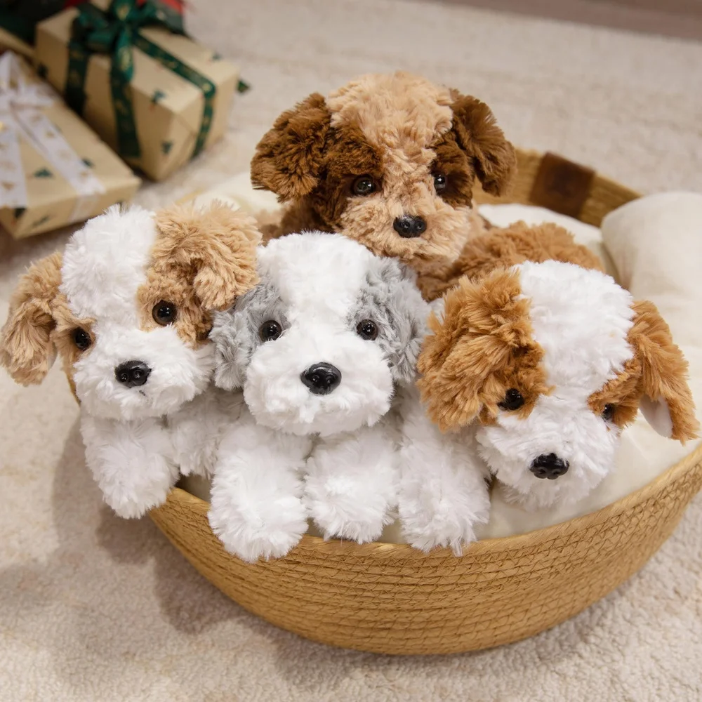 Juguete de peluche de cachorro con orejas grandes de dibujos animados, almohada suave para perro tumbado, Animal relleno, muñeco para mascotas, Adorable muñeco para dormir, regalo de cumpleaños