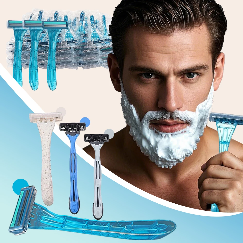 

5/10 Pcs Stainless Razor Blades Disposable Stainless Steel Hospitality Quality Shavers High End Twin Blade Razors for Men
