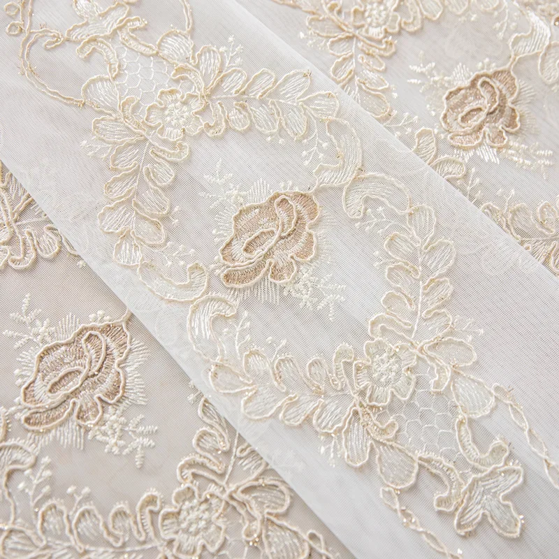 Nordic Modern High-end Luxury European-style Embroidered Gauze Curtains for Living Room Luxury Tulle Sheer Yarn Window Screens