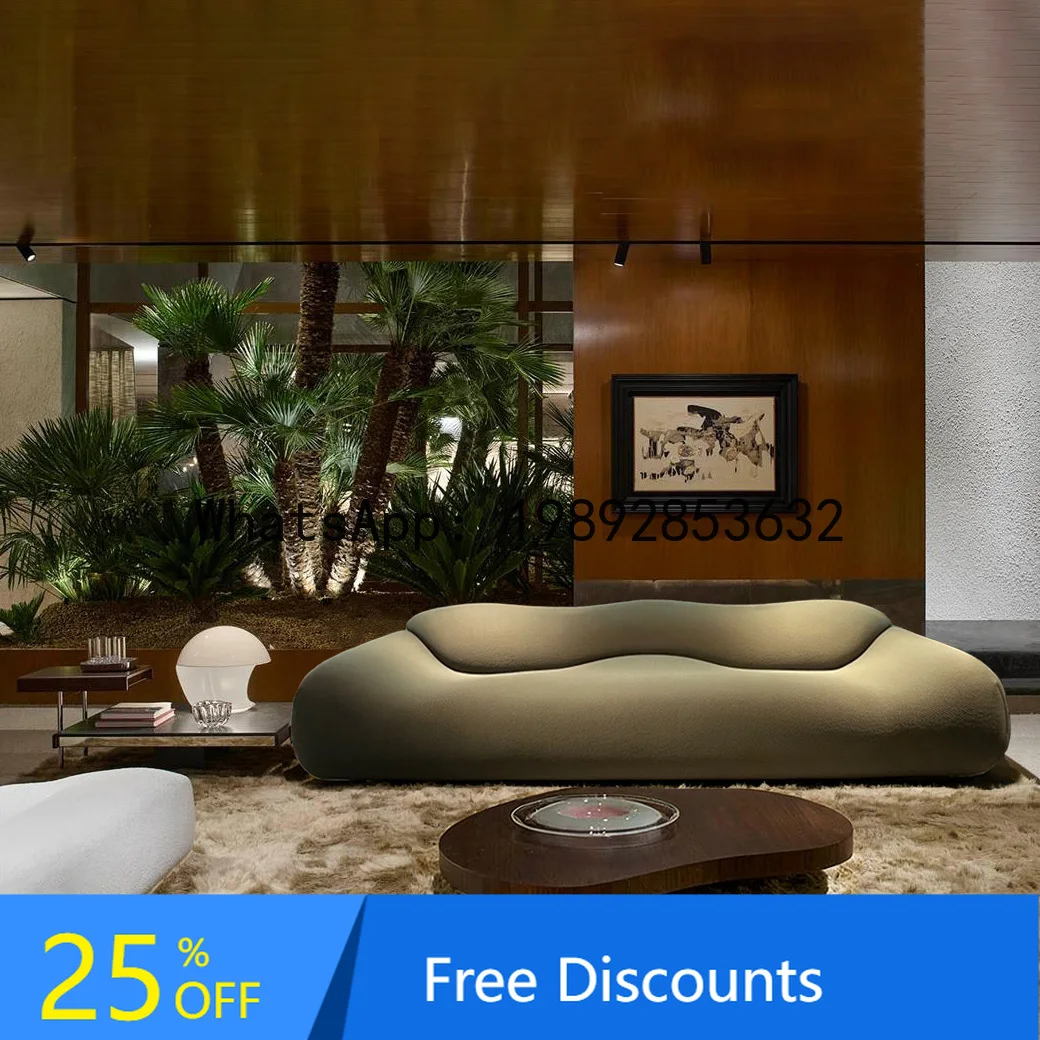 

LYY Italian Minimalist Sofa Artistic Wave Irregular Fabric Sofa Creative Curved Knitted Fabric Sofa