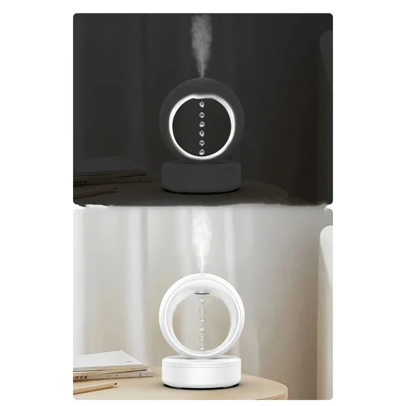 مرطب قطرة الماء المضاد للجاذبية، سعة كبيرة 680 مل مع ضوء ليلي LED، مرطب قطرة المطر، رذاذ بارد، لغرفة النوم