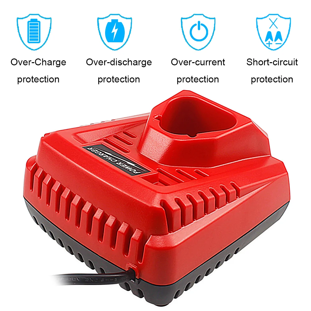 M12 Charger Is Suitable for Milwaukee 48-59-2401 10.8V 12V Lithium Battery Adapter US EU UK AU Plug