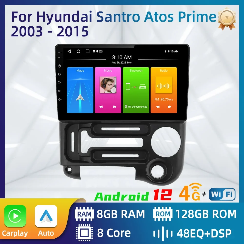 

Car Radio for Hyundai Santro Atos Prime 2003 - 2015 2 Din Android Carplay Screen GPS Navigation Autoradio Head Unit Multimedia