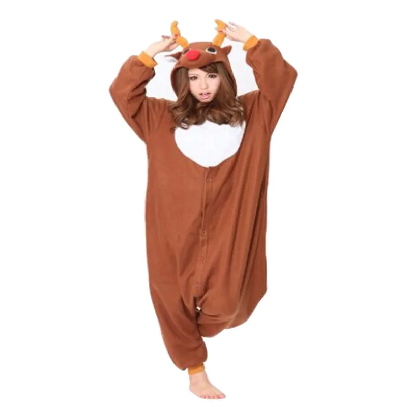 

Kigurumi Adults Women's Onesie Polar Fleece Christmas Deer Onesies Halloween Fantasia Pijama Anime Warm Winter Jumpsuit