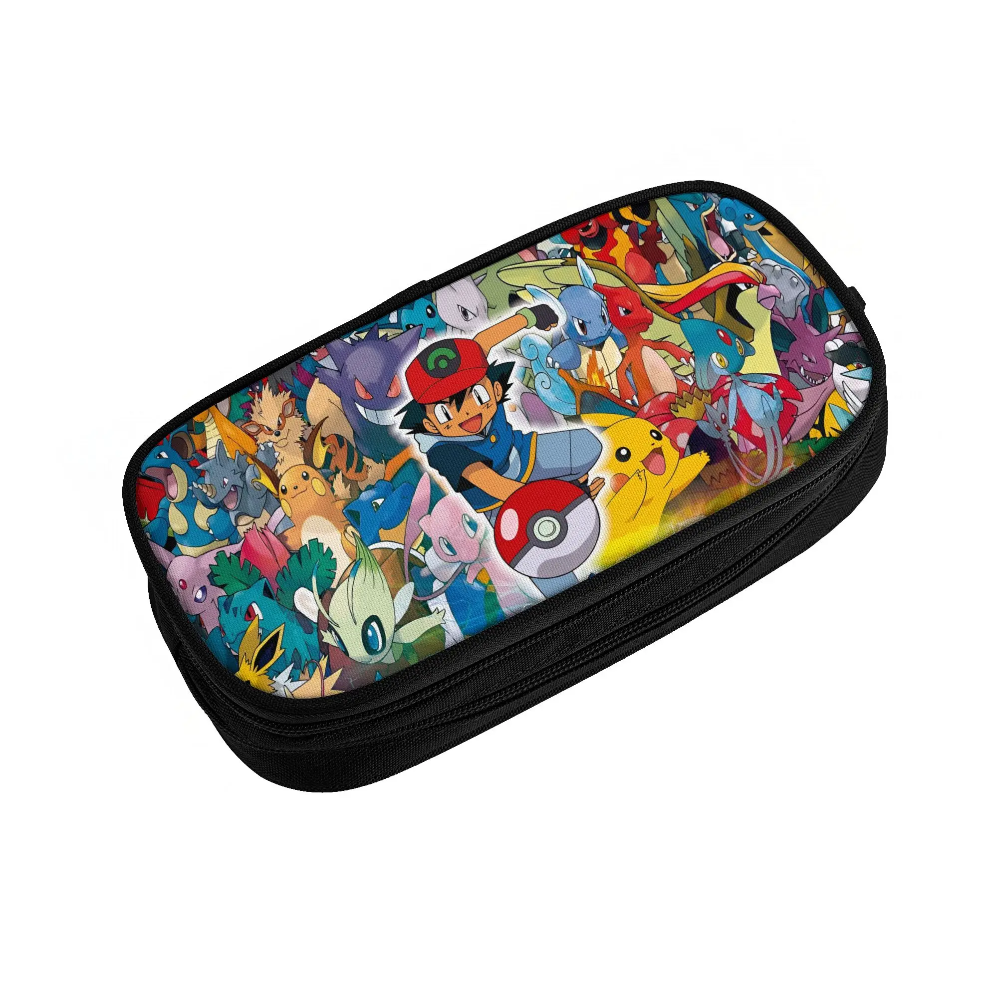 Maßgefertigtes Kawaii Pokemoned P-Pikachus Federmäppchen für Mädchen und Jungen Große Aufbewahrung Thunderbolt Niedlich Bedrucktes Federmäppchen Schulzubehör