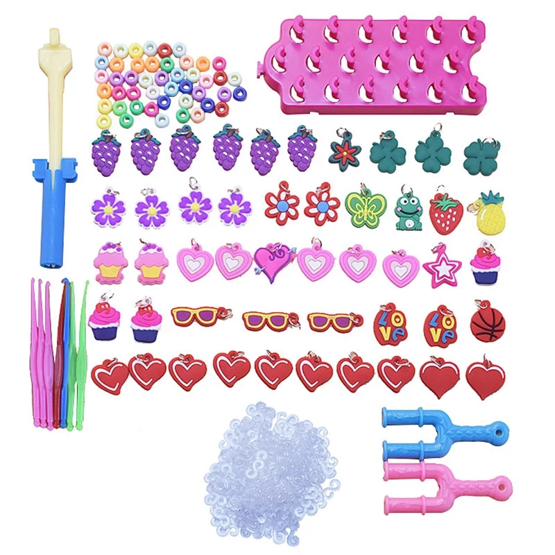 DIY Handmade Rubber Bands Loom Weaving Tool Box Bracelet Kit Toys for Children Knitting Elastic Art Crafts Beaded Toys Girls