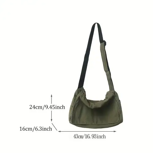 Imagen 2 del producto Bolso de mensajero para mujer, bolso Vintage de lona, bolsos grandes de hombro para adolescentes, bolso informal, bolsos cruzados