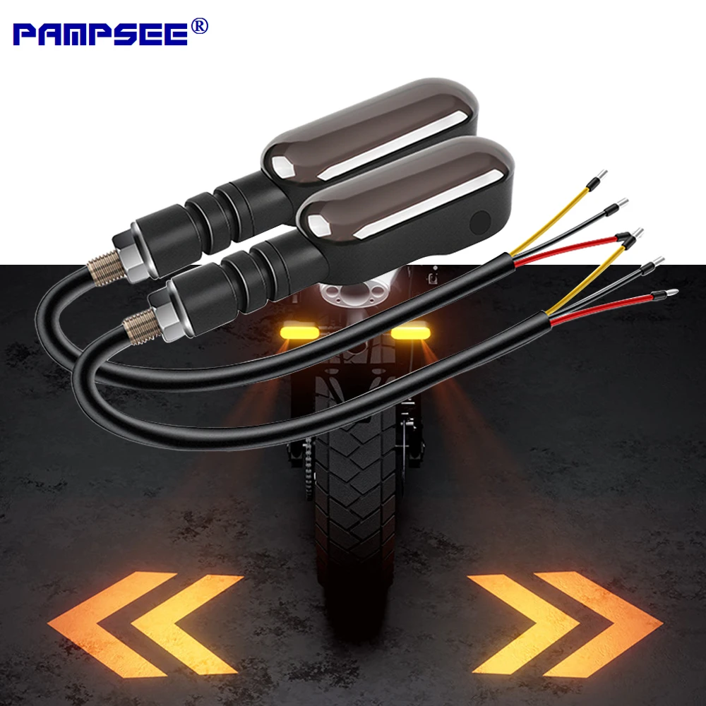 Motorcycle LED Turn Signal Lamp Projection Sequential Flowing Flash Indicator Running Light DRL for Enhanced Visibility