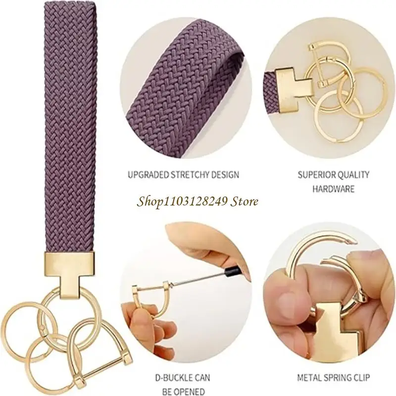 N5KD Strong Metal Keychain Wristband Not Drop Design Hands Easy Convenience Travel Small for Car
