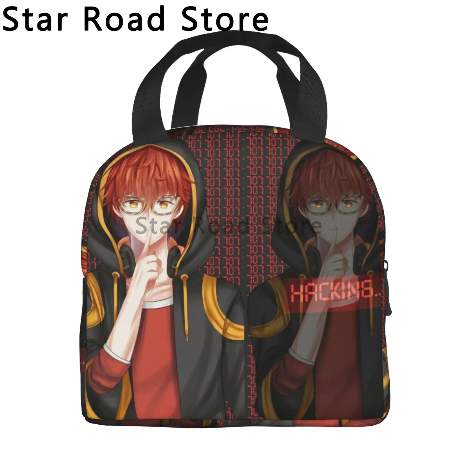 Mystic Messenger 707 Meme Insulated Lunch Bag for Women Portable Thermal Cooler Lunch Box Camping Food Picnic Container Bags