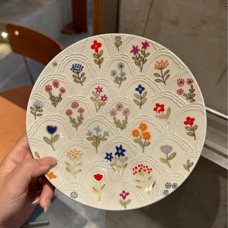 أطباق رائعة وجميلة من السيراميك الإبداعي، أطباق تقديم الحلوى المنزلية، أدوات مائدة فنية على الطراز الغربي