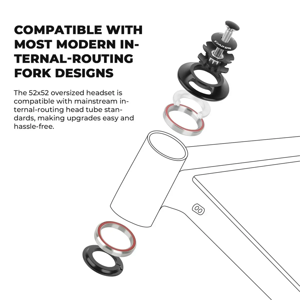 COFA  52-52mm Bicycle Internal Routing Headset for Straight & Tapered Tubes LY2010