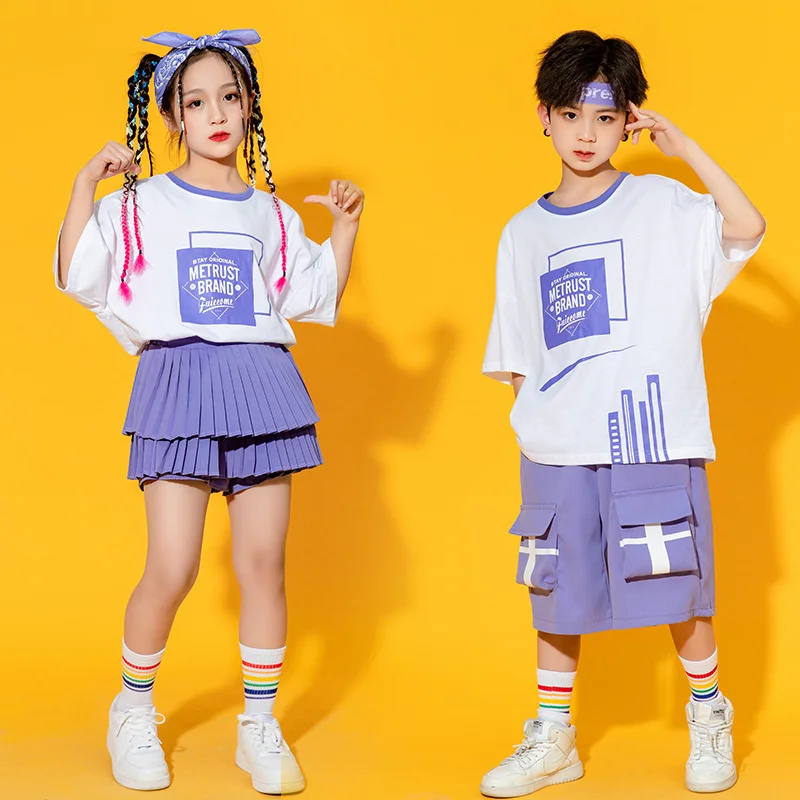 Kindergarten Cheerleading Team International Children's Day Performance Clothing Cute Style Color blocking Short Sleeve jazz