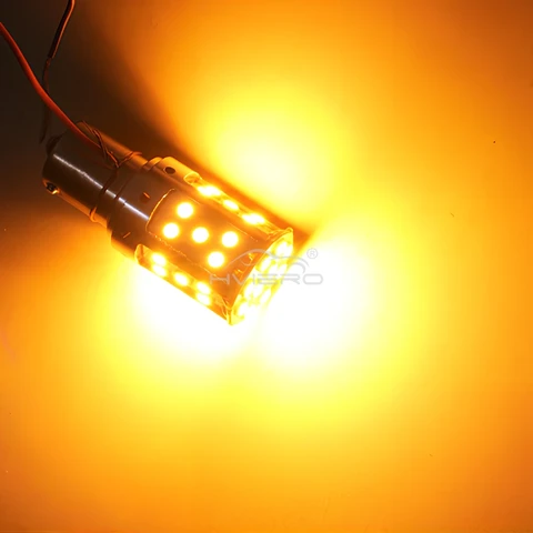 4X P21W LED 1156 BA15S PY21W BAU15S 35SMD Canbus Без Ошибок, Желто-белые Автомобильные Лампы Указателей Поворота