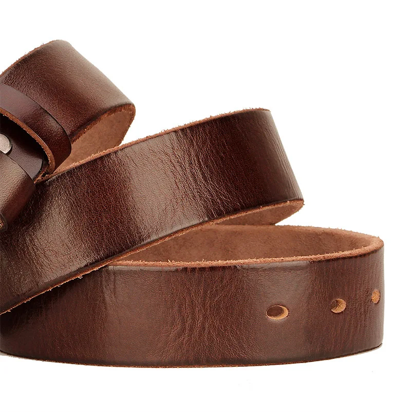

3.8cm Men's Genuine Leather Belt, Man Italian Pure Cowhide Belt, Male Washed Vintage Casual Jeans Needle Buckle Strap Belts