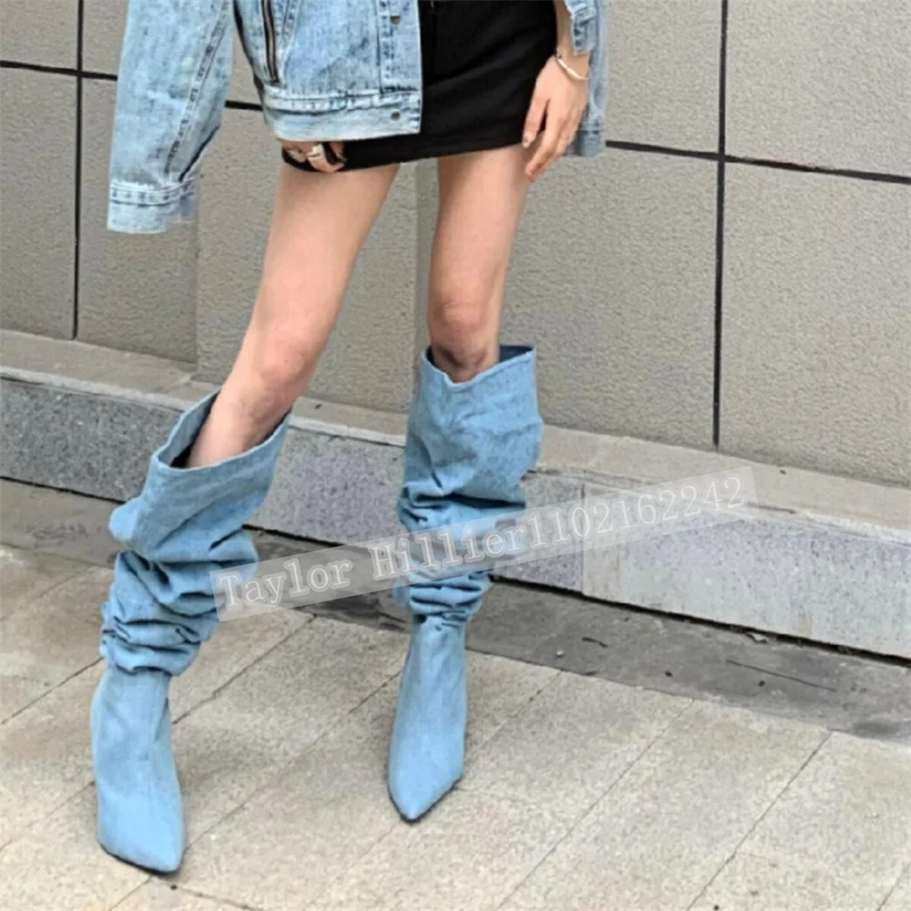 أحذية نسائية زرقاء من الدنيم ا - مراجعة Street Fashion Runway وسعره