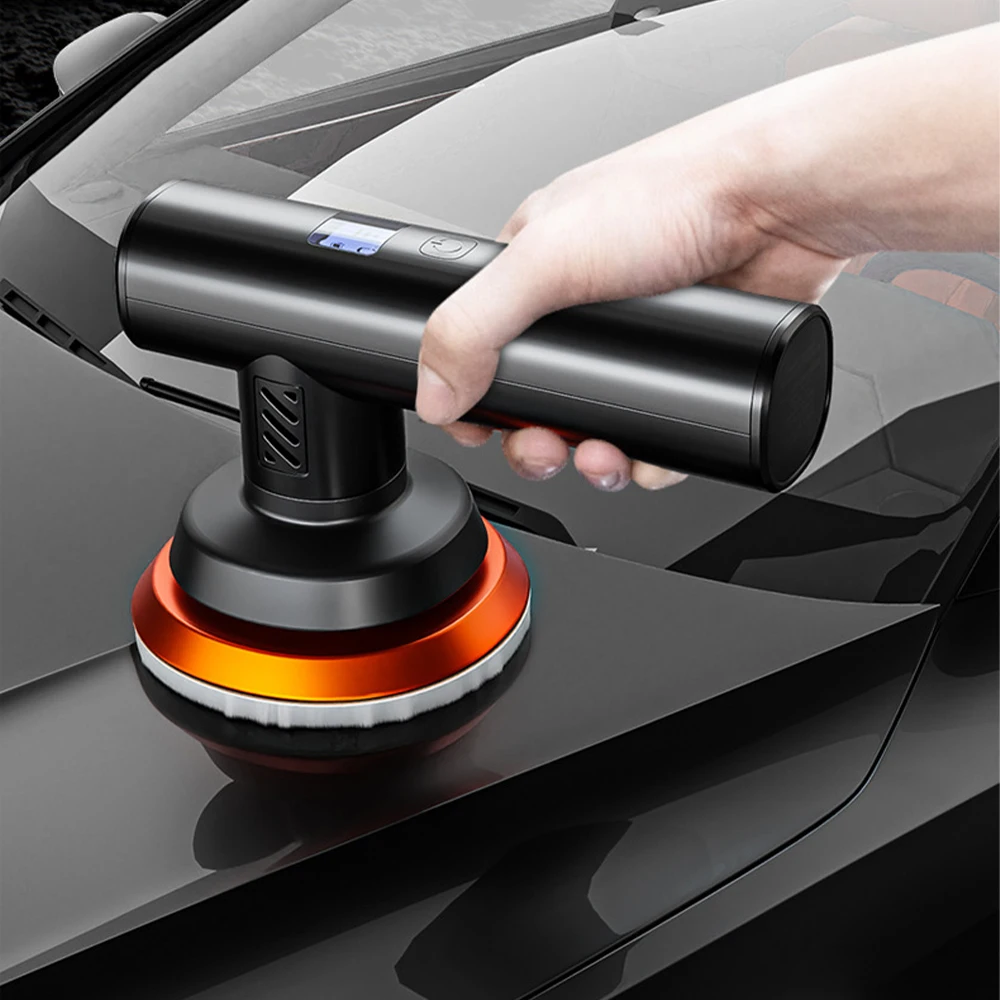 Wireless Cordless Car Polisher Polishing Machine 4000 RPM 7.4V Electric Eccentric Rotating 5\'\'Foam Wool Pads for Waxing Buffing