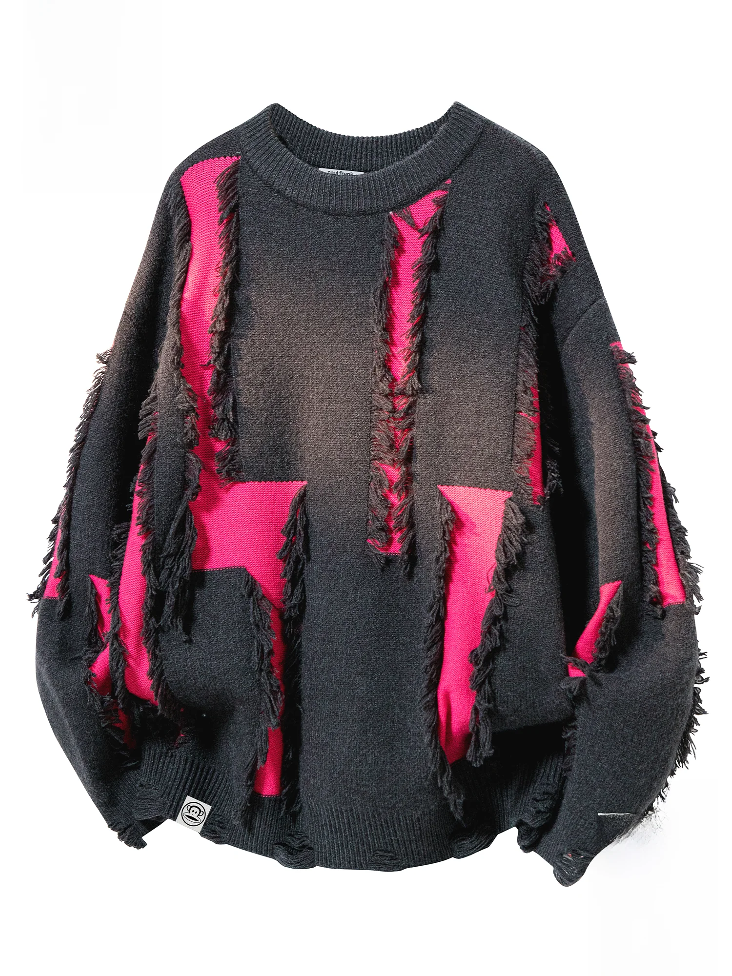 

PaulFrank M Monkey Knitted Sweater round Ne Casual Warm Spring Top Hole Punch Color Blo Loose Fit Long Sve Knitwear