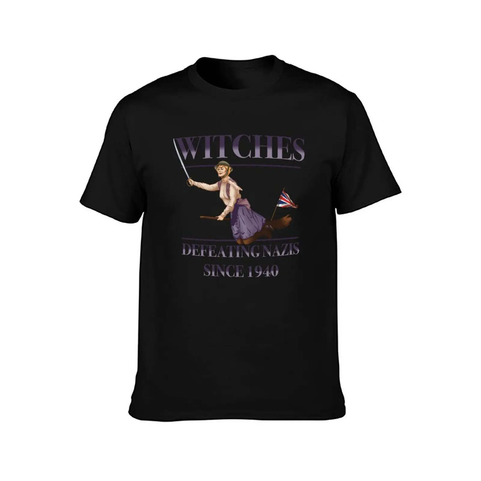 Witches Defeating Nazis T-Shirt, Summer Casual Cotton Tee, Oversized Streetwear Tops, Vintage Graphic Print, Unisex Men Women