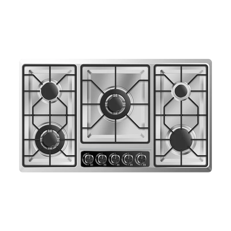 Hot Sale 5-Burner Gas Hob Smart Kitchen Stove Iron Cast Support Stainless Steel Surface Built-In Battery Class Energy Efficiency