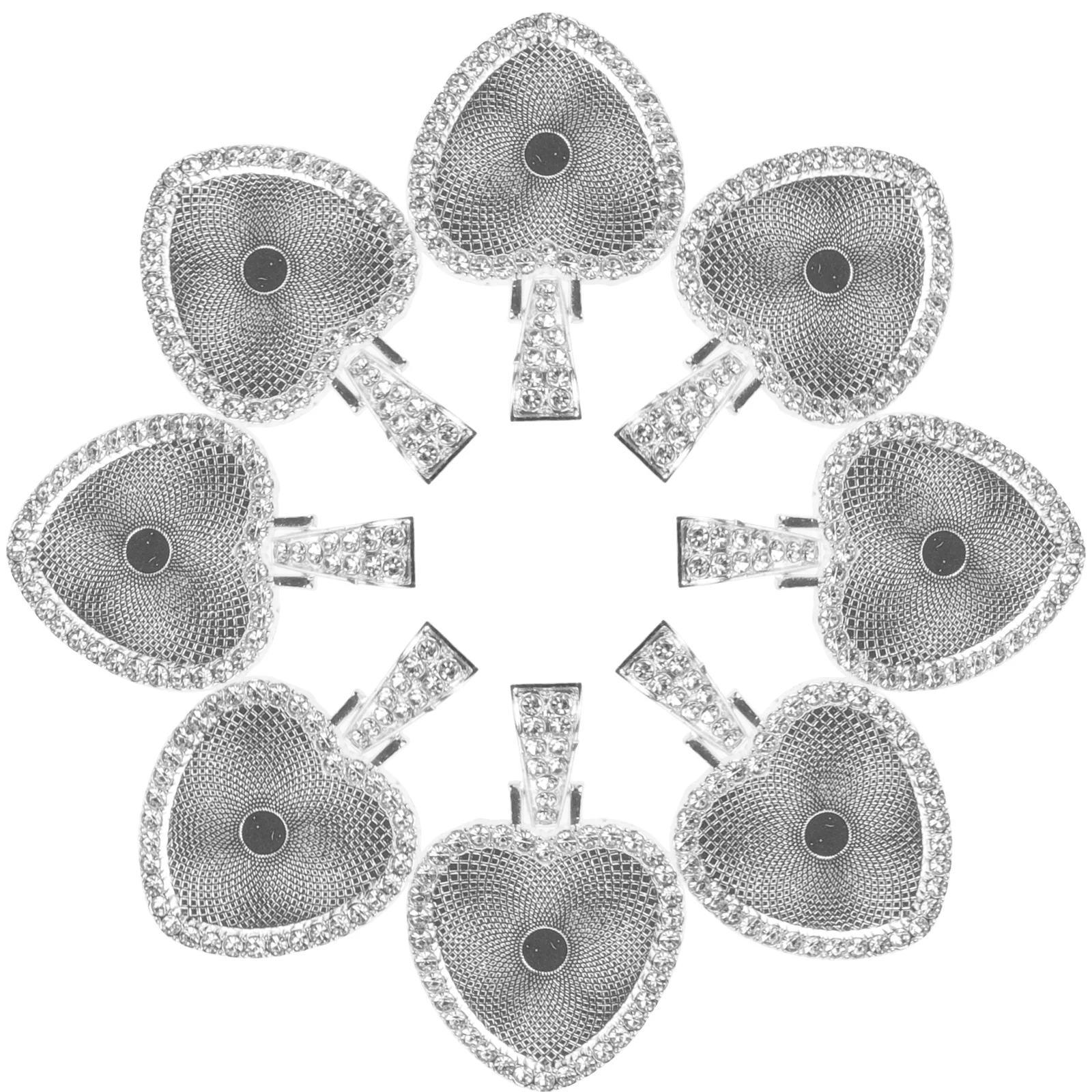 

12Set Heart Pendant Tray Rhinestone Sublimation Pendant Tray for DIY Jewelry Making Craft Supplies Decorative Jewelry Holder