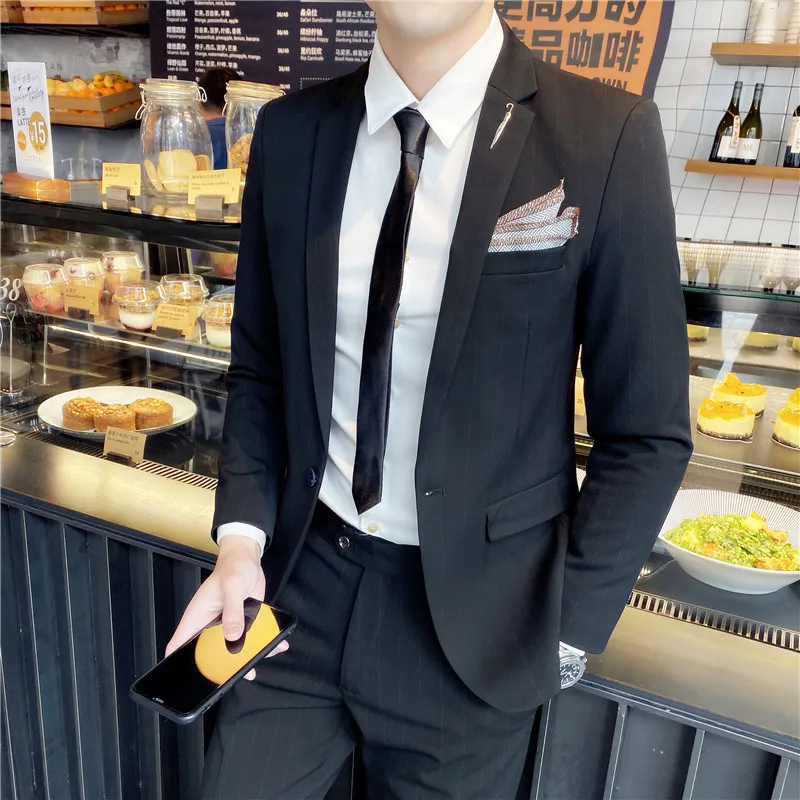 

Classic fashion gentleman (suit + vest + trousers) business handsome comfortable British dress wedding party three-piece set