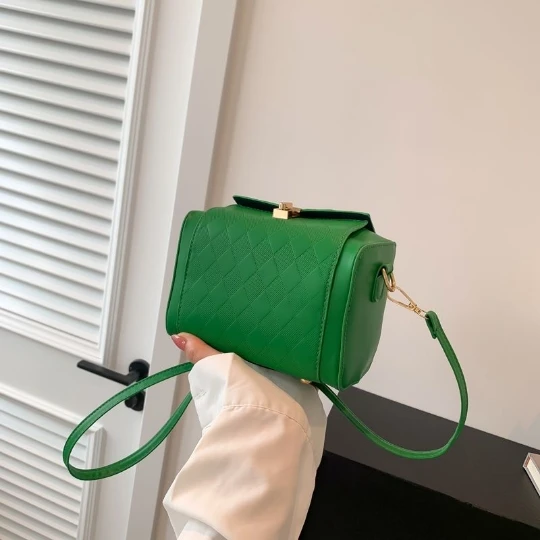 New Fashion Green Solid Girl Mini Round Woman Messenger Shoulder Bag  PU PVC Leather  Women Bag Luxury Lady Small Handbag Purses