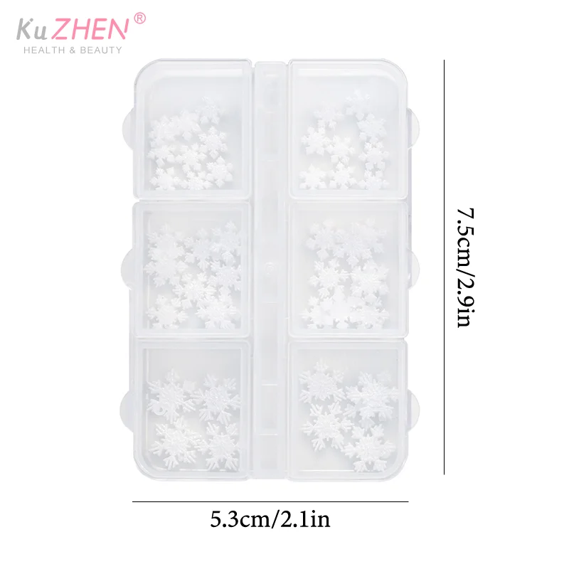 6 rasters/doos kerst rood/groen kraal sneeuwvlok nagel strass gemengde grootte kleurrijke kralen Nali Charms kerst manicure sieraden