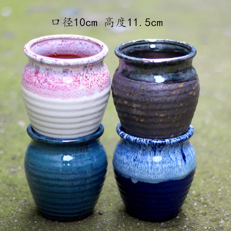 

Meaty Purple Sand Flower Pot, Coarse Ceramic Breathable Plate, Large Bore Green Pineapple Meat Plant, Small Ceramic Pot