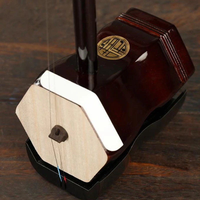 Madera de Paulownia Erhu sin piel de Pitón, instrumentos musicales de cuerda de estilo tradicional chino portátiles para principiantes, Urheen con caja