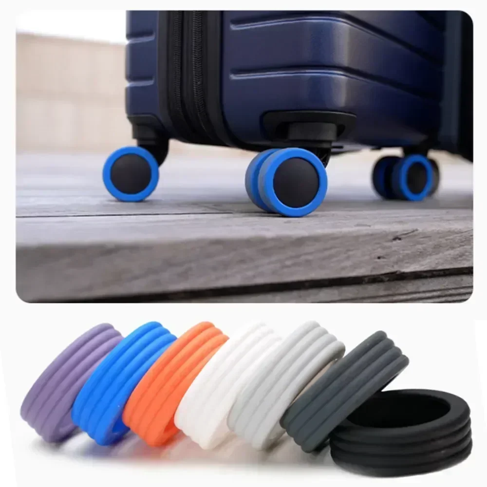 4/8PCS Silicone Wheels Protector For Luggage Reduce Noise Travel Luggage Suitcase Wheels Cover Castor Sleeve Luggage Accessories