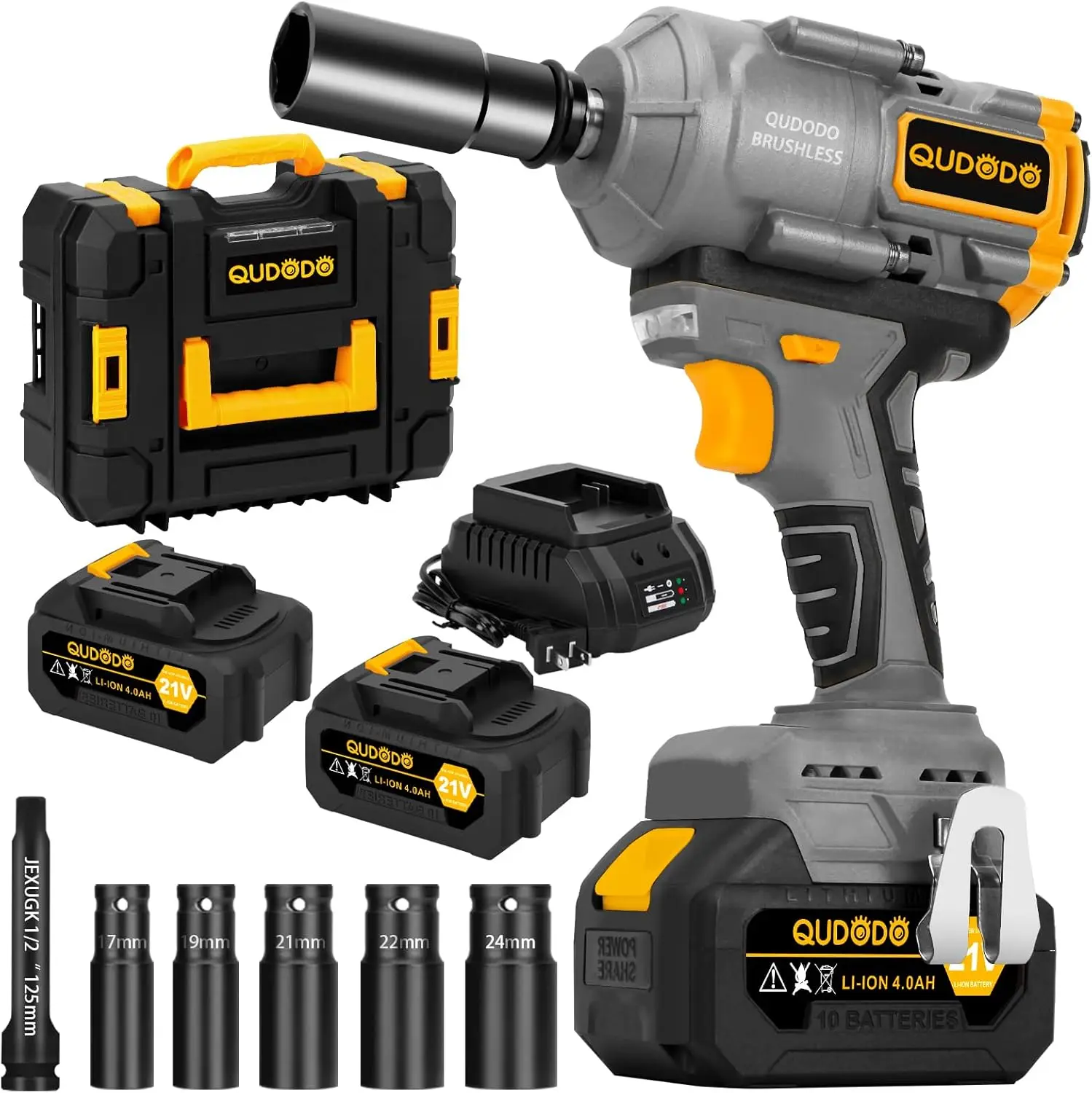 Qudodo Cordless Impact Wrench, 1000Nm 1/2