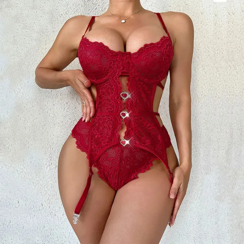 

Комплект нижнего белья с поясом и подвязками, кружевное боди, бюстгальтер с глубоким V-образным вырезом, комплекты стрингов с чулками, сексуальное нижнее белье, комплект из 3 предметов, бюстгальтеры, трусики, чулки для тела